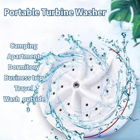 Mini Washing Machine Portable Washer College Rooms Travel Home Apartment Laundry Small Turbine Washer with USB Business Trip Sink RV Trailer Truck Dormitory Dorm Bucket(watts, 30)