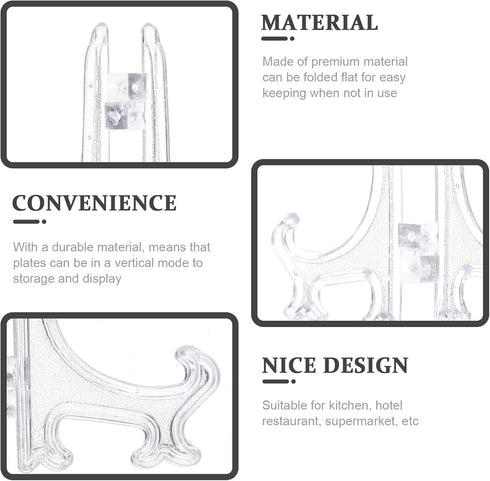 12pcs Clear Acrylic Easel Stands for Desk, Monitor, Book, Picture Frame, Novel Display, Plate Display Bracket