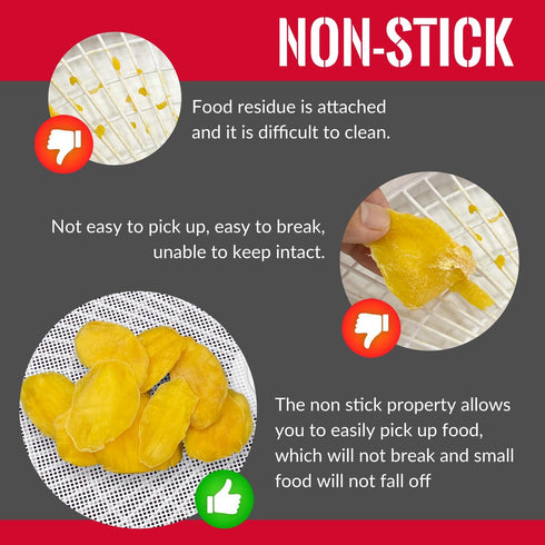 GUCUJI Pack of 5 Premium Non-Stick Round Silicone Dehydrator Sheets for Fruit Dryer Mesh