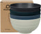 shopwithgreen Plastic Cereal Bowls Set of 4, 24 OZ Dark Coastal, Reusable for Kitchen, Microwave and Dishwasher Safe