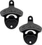 Wall Mounted Bottle Opener, Black Beer Cap Opener for Garage and Man Cave, Pack of 2