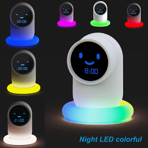 Set Cute Alarm Clock,Ok to Wake Clock,Alarm Clock for Bedrooms,Clock with Night LED, Sleep/Wake Trainer,NAP time,Sound