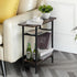 Tedheve 3-Tier Set 2 Side Table of for Living Room, Narrow End Table for Small Spaces with Wide Storage Top, Rustic