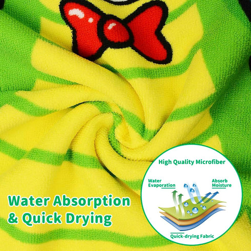 MOUNDHONG Summer (24x24 Inch, Cute Animal Hooded Beach Towel, Microfiber Bath Towels for Kids Toddler Infant Boy Girl