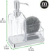 Countertop mDesign Plastic Kitchen Sink Hand Soap Dispenser Pump Bottle Caddy Organizer Holder with Storage