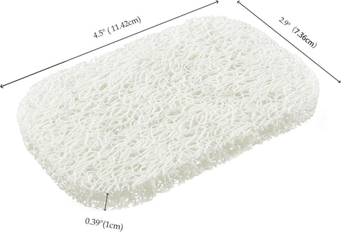 4 Pack 2.9" 4.5" Snowkingdom White Soap Saver Holder for Bar Soap Shower Bathroom Dish Self Draining Lift Pad Porous