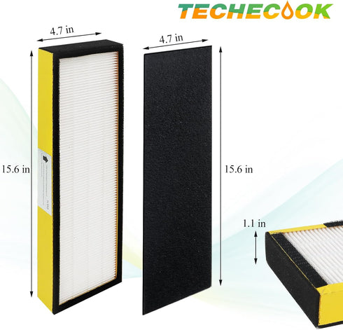 FLT4825 HEPA Filter B Replacement, 4 x True H13 HEPA Filters for G-Guardian Air Purifier AC4825 Series
