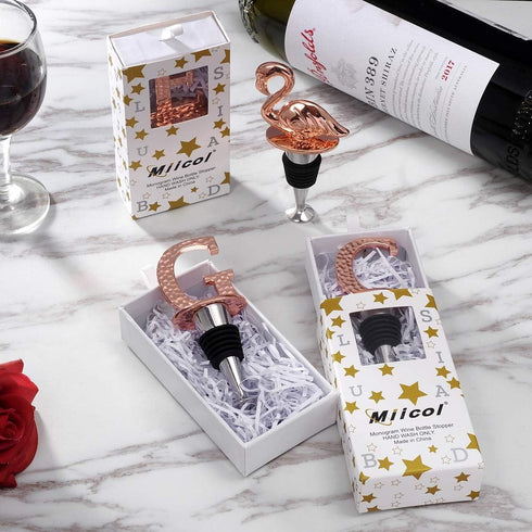 Miicol Prosecco Wine Stopper, Personalised Champagne Stopper, Rose Gold Wine Accessories, Gift