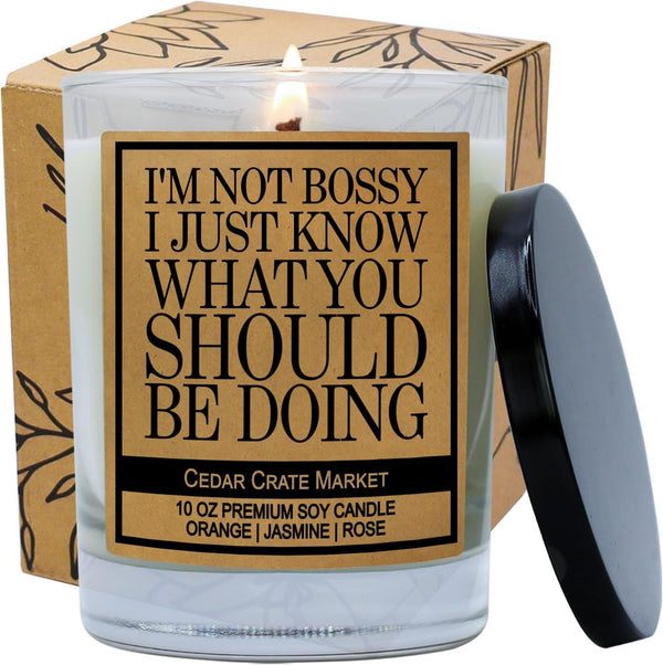 Funny Scented Candle Gifts | I'm not Bossy | Best Ever Boss Gifts for Coworkers, Men, Women, Birthday, Christmas