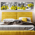 Yellow Rose Wall Pictures for Bedroom: Yellow and Grey Floral Posters, 12x12" 4Pcs, Romantic Flower Canvas Prints