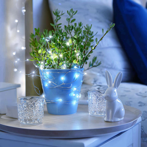 4 Pack 50 16.1ft JMEXSUSS LED Fairy Lights Battery Operated, White Fairy Lights for Bedroom, Silver Wire Twinkle String