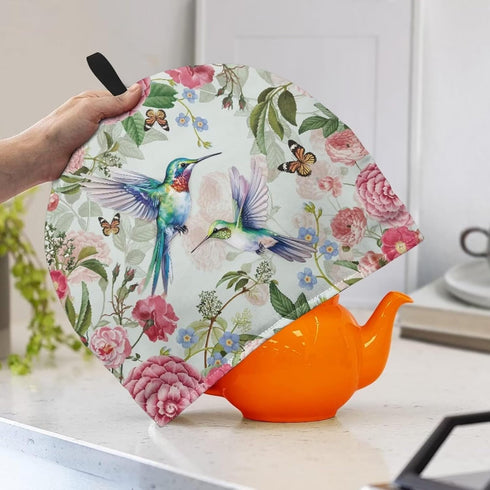 Rose Tea Cozy for Teapot, Insulated Hummingbird Kettle Dust Cover, Teapot Protector for Women