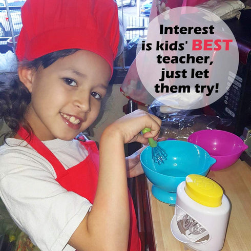 Novelty Place Kid's Apron with Chef Hat Set (3 Set) - Children’s Bib with Pocket for Cooking, Baking