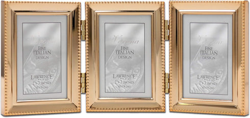 Lawrence Frames Gold Bead Border Design, 2.5x3.5 Triple