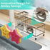 Countertop HapiRm Sink Caddy Sponge Holder - Self-draining Kitchen Sink Organizer with Smiley Face and Brush Holder