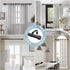 Black 1'' Diameter Curtain Rods for Windows 48 to 84 Inch, Modern Adjustable Heavy Duty Drapery Rod