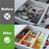 ANTOWIN Bamboo Drawer Dividers Organizers - Adjustable Spring-loaded Drawer Separators for Large Utensil, Clothes, Tools