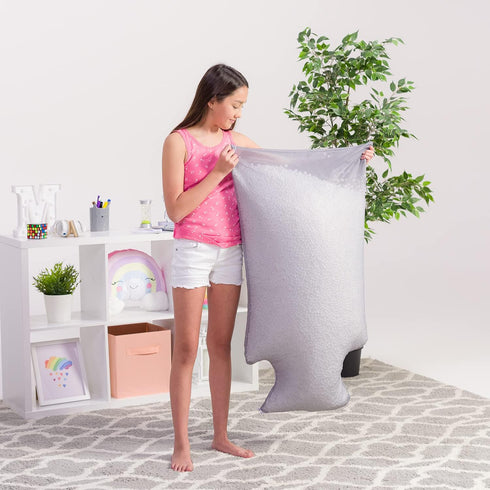 Posh Creations White EPS Bean Bag Refill 75 L with EZ-Pour Zipper Spout Foam Filling