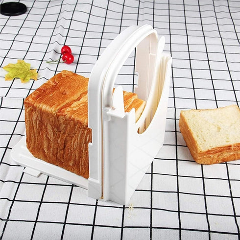 nvaimaay Bread Slicer Toast Cutting Adjustable Roast Loaf Slicer Cutter Foldable Compact Toast Slicing Machine Plastic