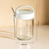 Povinmos 2Pack Handle,14 oz Overnight Oats Containers with Lids and Airtight Oatmeal Container,Mason Jars with Lid