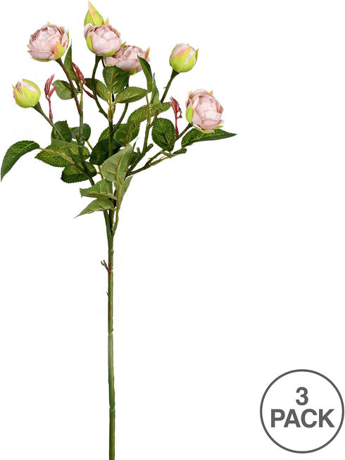 Vickerman 20.5'' Artificial Tea Rose Spray, Includes 3 Sprays per Pack