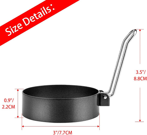 Set 6 of Non-Stick Stainless Steel Egg Cooking Rings - Perfect for Poached Eggs