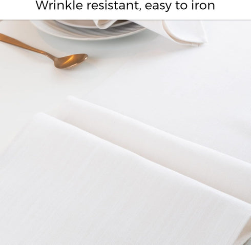 13 36 Inch 100% D'Moksha Homes Chambray Cream and White Table Runner x - Faux Linen Table Runner - Wrinkle Resistant