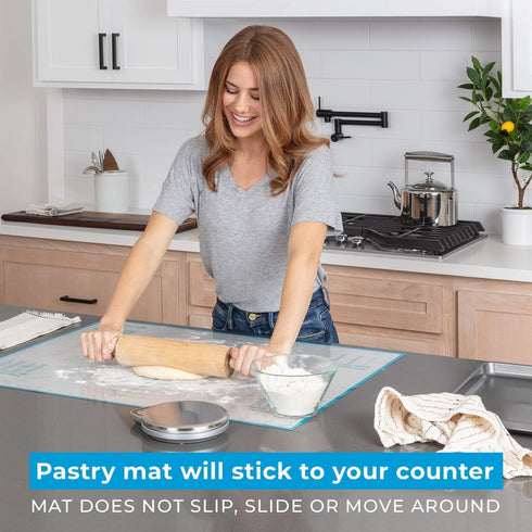 XXL Silicone Pastry Mat – Non-Slip Easy-Clean Rolling Mat for Dough, Cookies, Pizza & Fondant