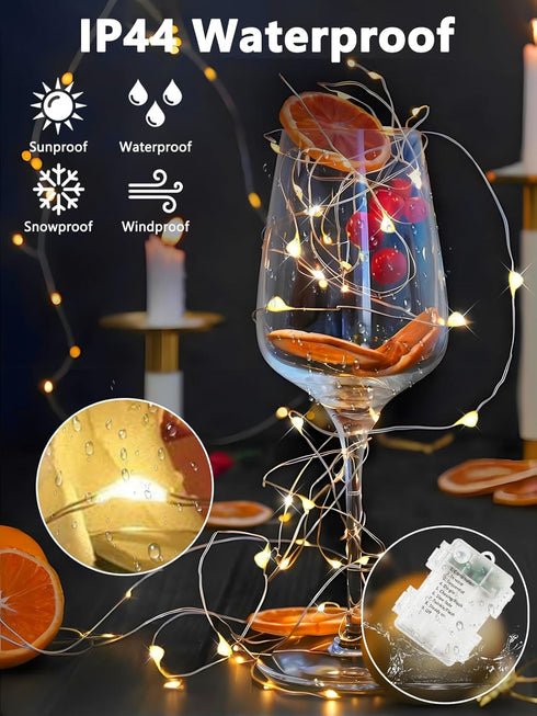 3 Pack 120LED 40FT 8 Fairy Lights Battery Operated with Remote, Twinkle Lights Waterproof Outdoor Indoor Decor, Modes