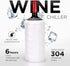 750ml 6+ Premium Wine Chiller - Stainless Steel Wine Bottle Cooler, Vacuum Insulated & Double-Walled - Keeps Wine Cold