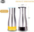 2LB Set 7.1"H 2.7"L 2.7"W Depot Oil and Vinegar Dispenser - Brushed Steel & Glass Containers with Anti-Drip Spout Lid