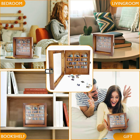 Anxiety Bookshelf - Shake Away Your Anxiety, Mini Books Display for Stress Relief, Perfect Decorative Mini Library