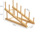1 Counter, HBlife Bamboo Wooden Dish Drying Rack, PCS Plate/Dish/Book/File/Bowl/Cup/Cutting Board/Pot Lid Organizer