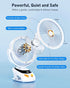 PILSAMAS 10000mAh 40H, 5-Speed (160H 90V) Clip on Fan Rechargeable with LED Light, Battery & Digital Display, Quiet