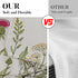 Emvency Floral Herbs Kitchen Window Curtains, 36 Inch Valance and Tier Set, Vintage Sage Green Leaf Treatment