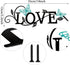 Metal Butterfly Love Sign Wall Decor - Black Love Word Sign Rustic Home Letter Ornament for Living Room Hanging