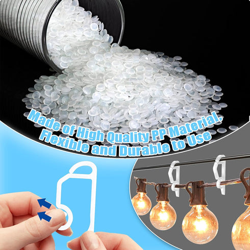 SelfTek 120 Pcs Christmas Light Clips & Hooks, Gutter Clips for Hanging Outdoor Holiday Lights