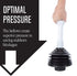 JS Jackson Supplies Professional Bellows Toilet Plunger, High Pressure Power Plunger for Heavy Duty Clogs, White & Black