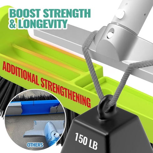 OSAMEDA 18" Swimming 1.25 Pool Brush Head for Cleaning Pool Walls, Curved Ends High-Efficiency Scrub Brush for Tile