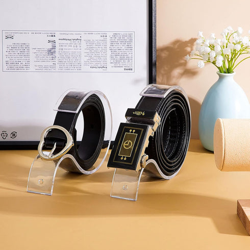 Acrylic Belt Display Stand, Clear Belt Organizer Case for Men and Women, Space Saver for Store Display or Home Use (10