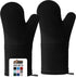 GORILLA GRIP BPA-Free Soft Silicone Oven Mitts, 14.5x8.3, Heat Resistant Cooking Gloves, Set of 2, Black