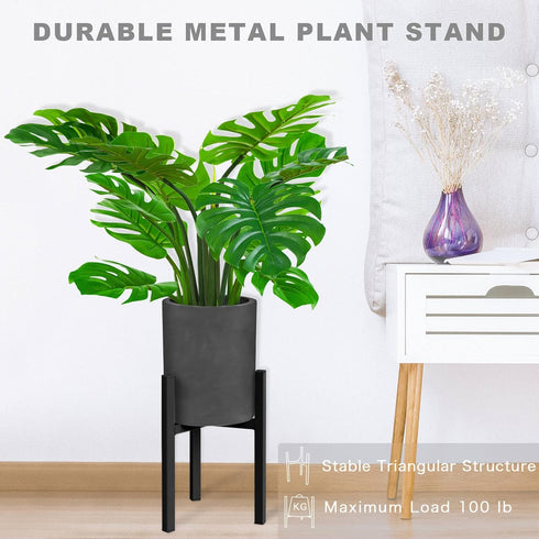 2 Pack 8 10 12 inch IZIDDO Adjustable Plant Stand, Metal Planter Stands Indoor Outdoor, Mid Century Modern Plant
