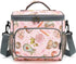 FlowFly Insulated Reusable Lunch Bag - Large Lunch Box for Adults with Adjustable Strap, Rose