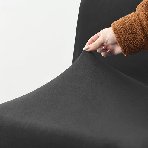 Velvet Cross Legged Office Chair Covers, Soft and Vibrant Stretch Covers for Armless Wide Seat Computer Task Chair