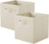 Collapsible Storage Cubes with Handles, Durable Fabric Foldable Bins for Closet Shelves, 2 Pack (10.5'' x 11'' x