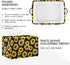 senya Large Foldable Storage Basket, Black Fabric Organizer Bag with Sunflowers and Handles 15 x 11 x 9.5 inch