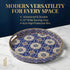 13 INCH Zosenley Round Decorative Tray, Plastic with Handles, Modern Vanity and Serving for Ottoman, Coffee Table