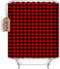 Vandarllin Extra Long Shower Curtain, 72x84 Inches, Washable Water Repellent Rustic Red Black Buffalo Check Plaid