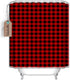 Vandarllin Extra Long Shower Curtain, 72x84 Inches, Washable Water Repellent Rustic Red Black Buffalo Check Plaid