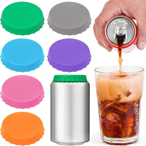 6 Pack Silicone Soda Can Cover Lids, Reusable Soda Can Lids Beer